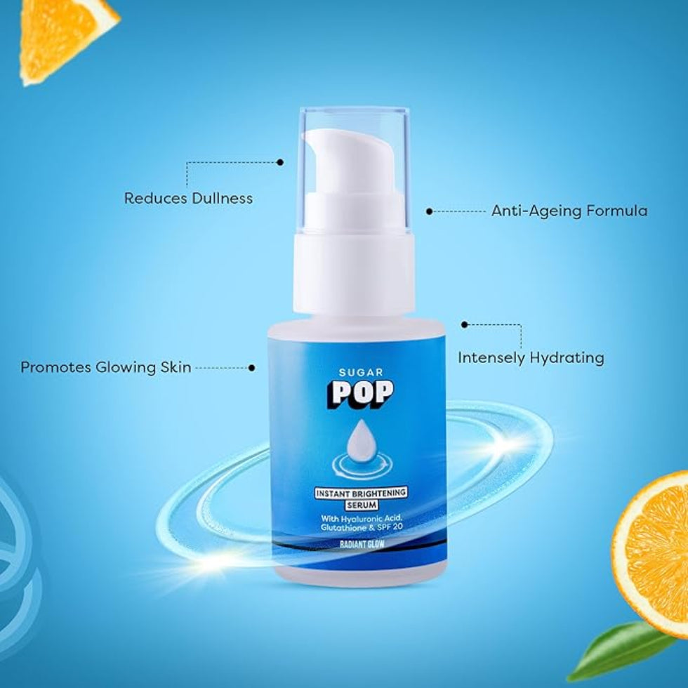 SUGAR POP Instant Brightening Serum with Hyaluronic Acid and Glutathione
