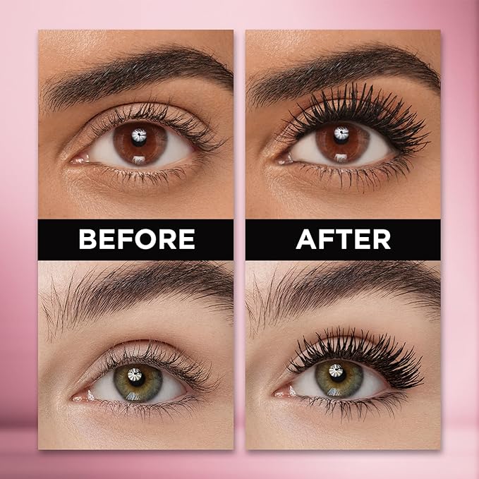 L'Oreal Paris Volumising Mascara, Waterproof, Enriched Caring Formula, Smudge-Proof Wear, Corner to Corner Paroromic Volume, For 1.4X Bigger Looking Eyes