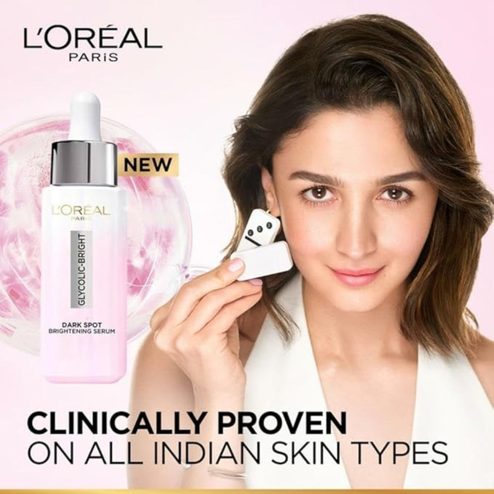 L'Oreal Paris Glycolic Bright 8% [Melasyl + Niacinamide] Face Serum for Brightening Dark Spots